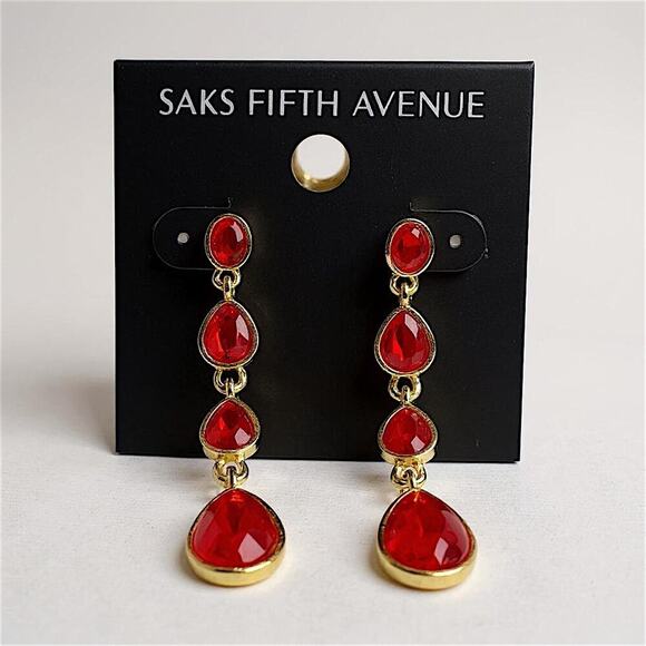 Saks Fifth Avenue Jewelry - Red Teardrop Multi-Stone Dangle Earrings – Saks Fifth Avenu